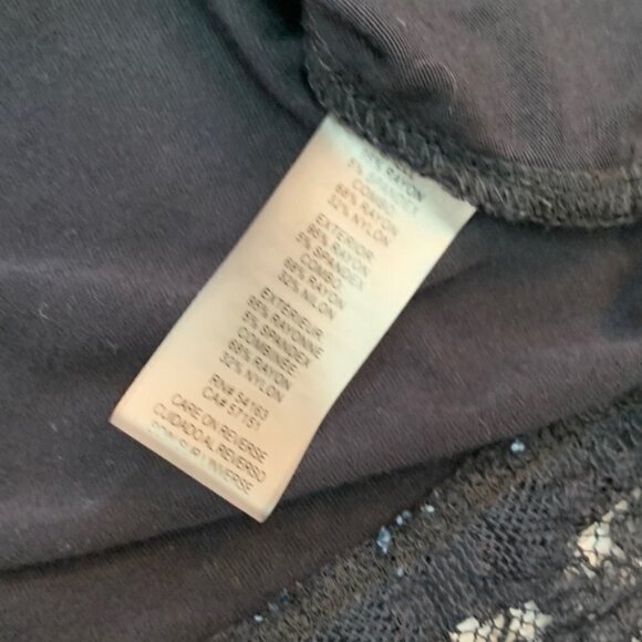 karl Lagerfeld Black T-Shirt Top Lace Hemline with Crossover Detail Size… - Picture 10 of 11